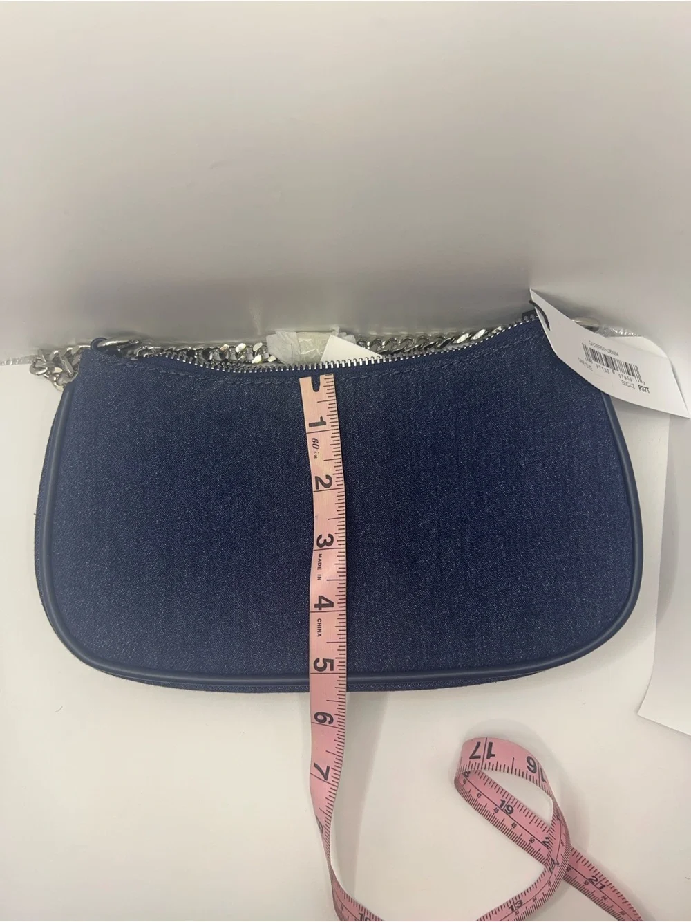 Denim Chain-Handle Shoulder Bag-NWT